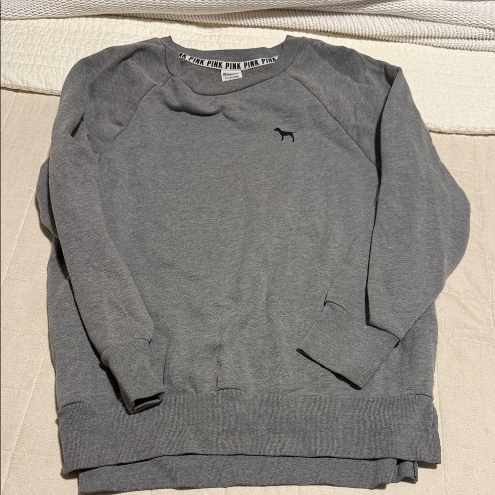 Pink Gray Crewneck Sweater